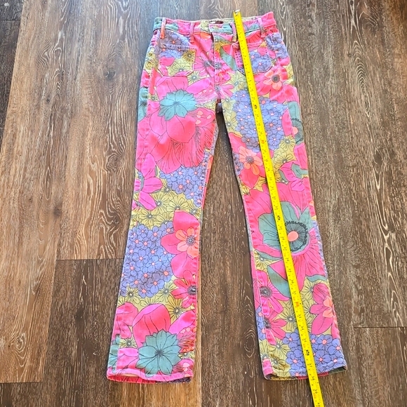Mother The Hustler Ankle Fray Jeans Vintage Multicolor Floral Print Size 26 - Picture 5 of 12